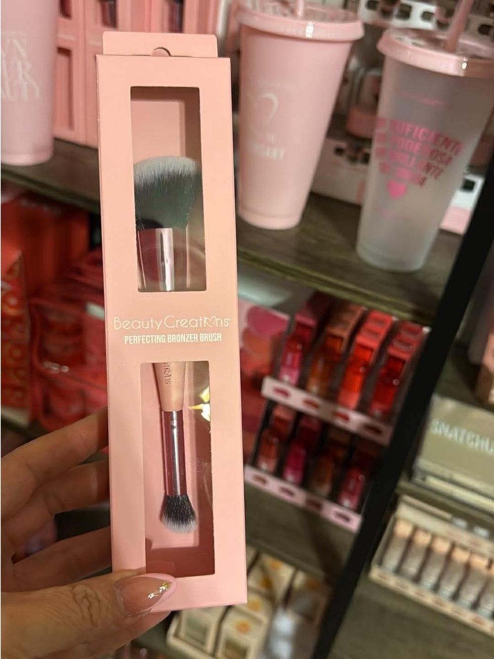 Beauty Creations Pink Dual-Ended Bronzer & Contour Brush